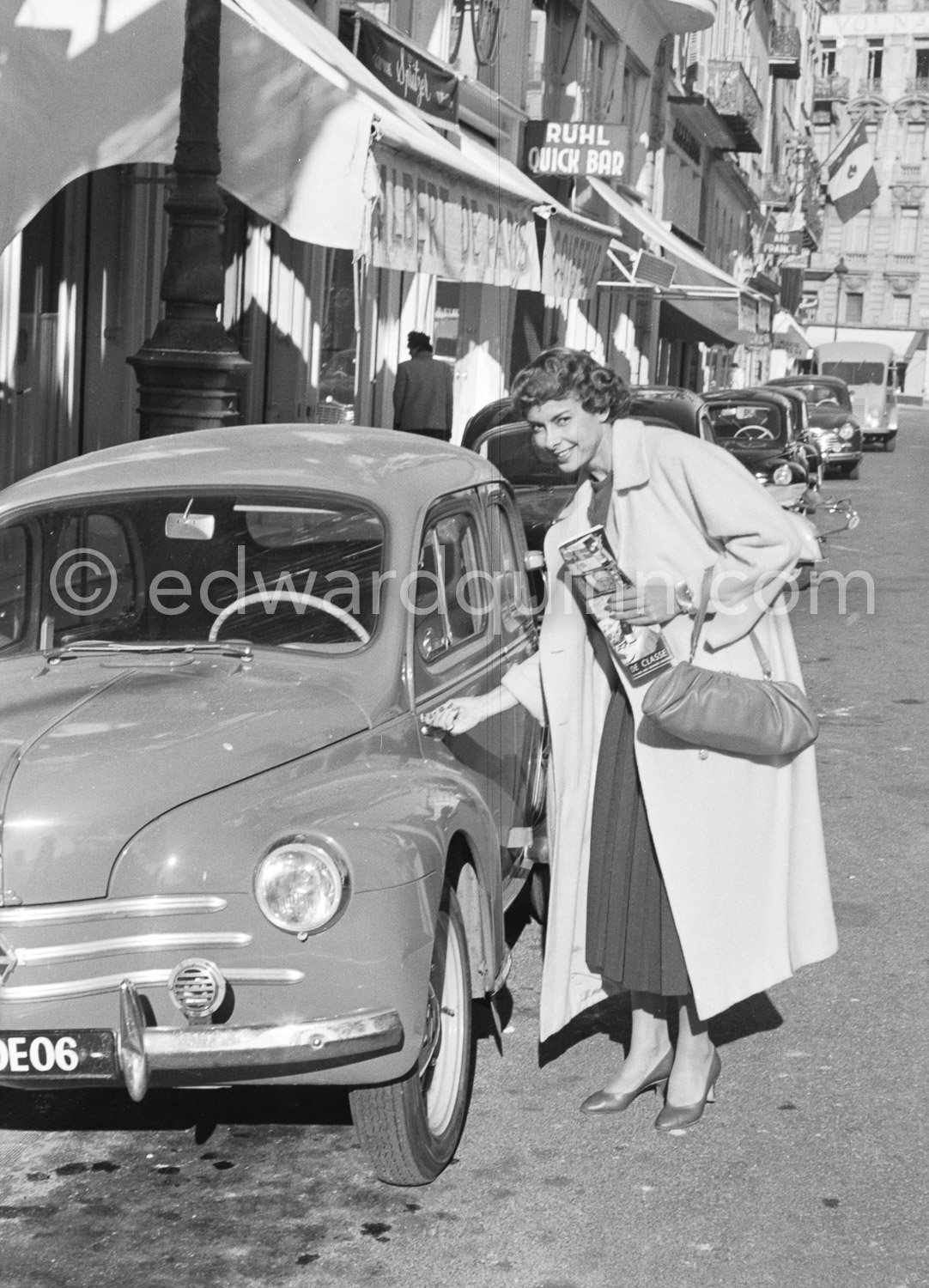 Fabienne, French model, trying career as actress. Nice 1955. Car: 1955 ...