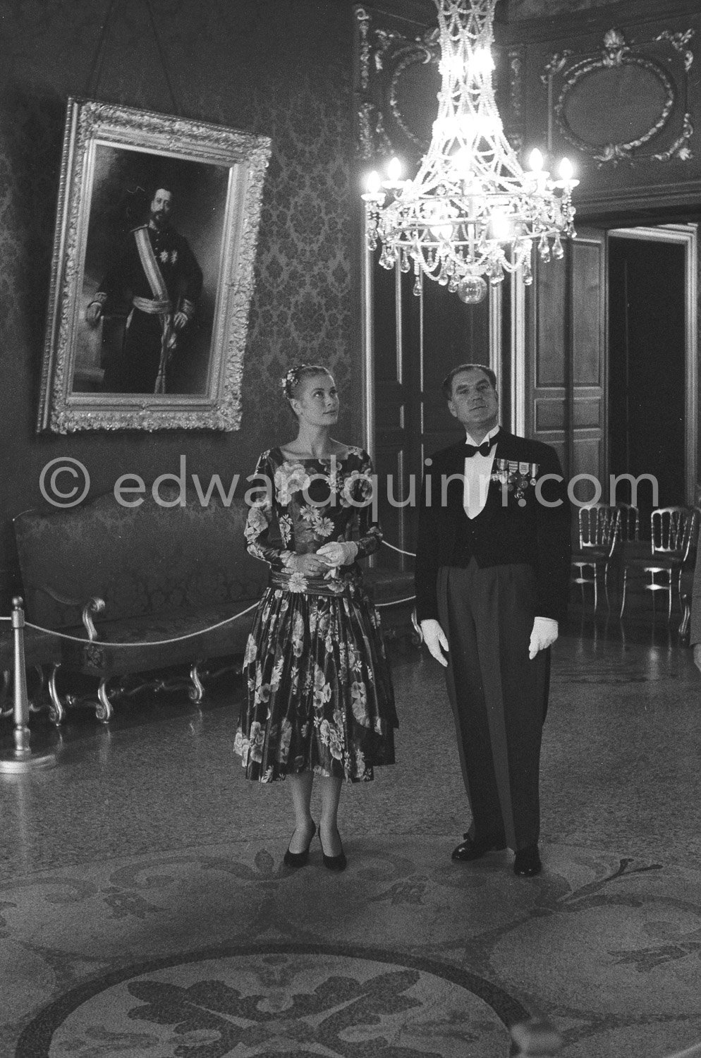 Grace Kelly (later To Become Princess Grace) At The Royal Palace Just 