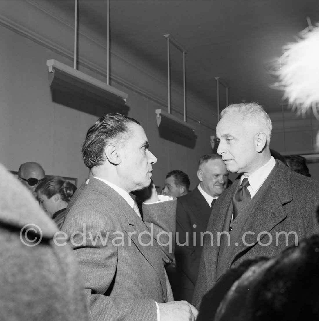 Louis Aragon, Henri Matarasso and Maurice Thorez at a private viewing ...