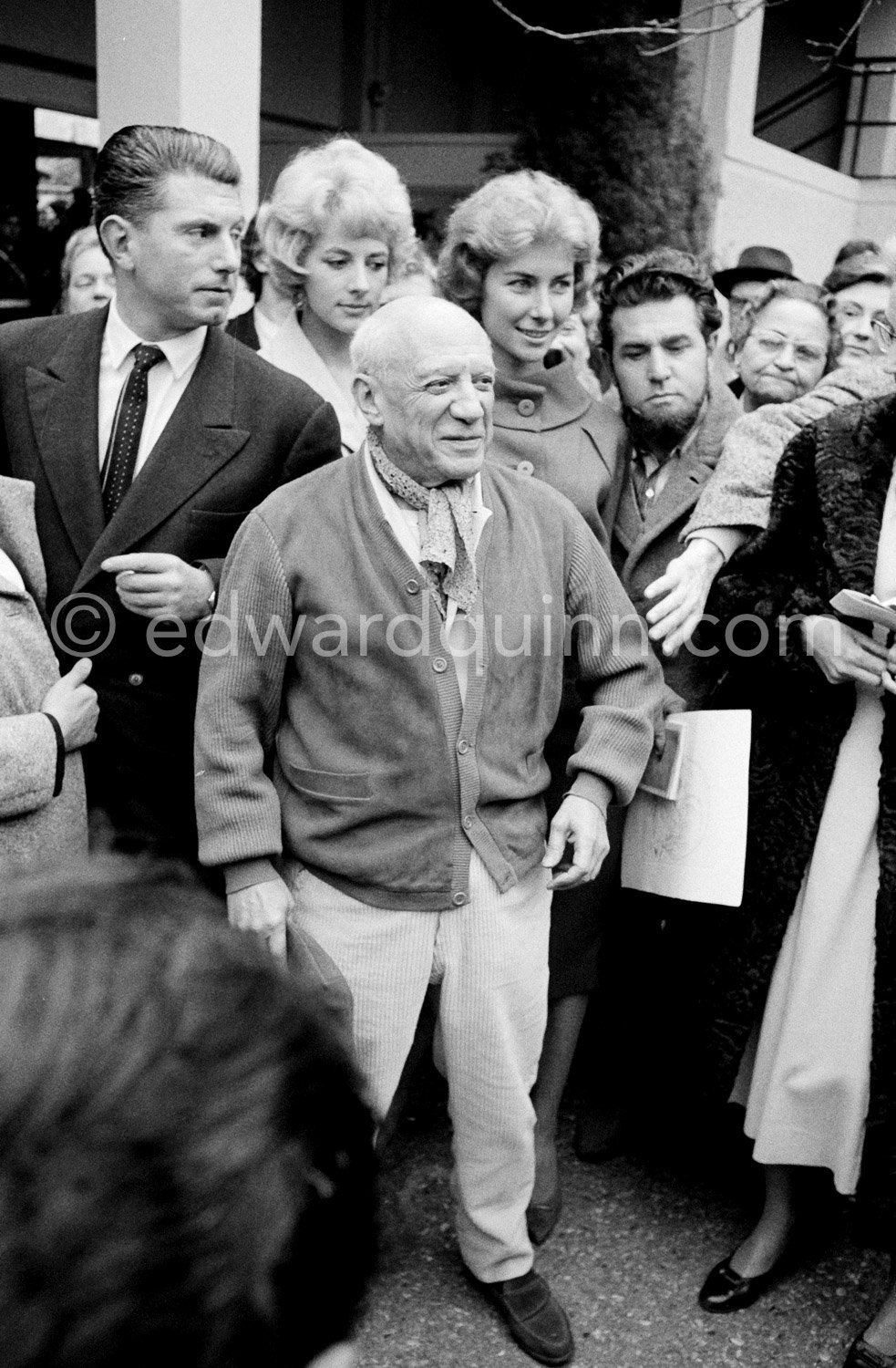 Pablo Picasso And Paulo Picasso Unveiling Of Mural The Fall Of Icarus