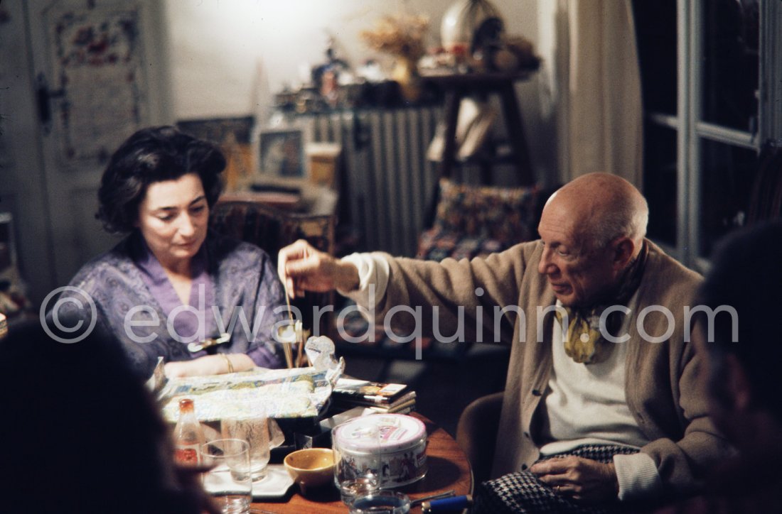 Pablo Picasso and Jacqueline. He rings a little Indian bell which Quinn ...