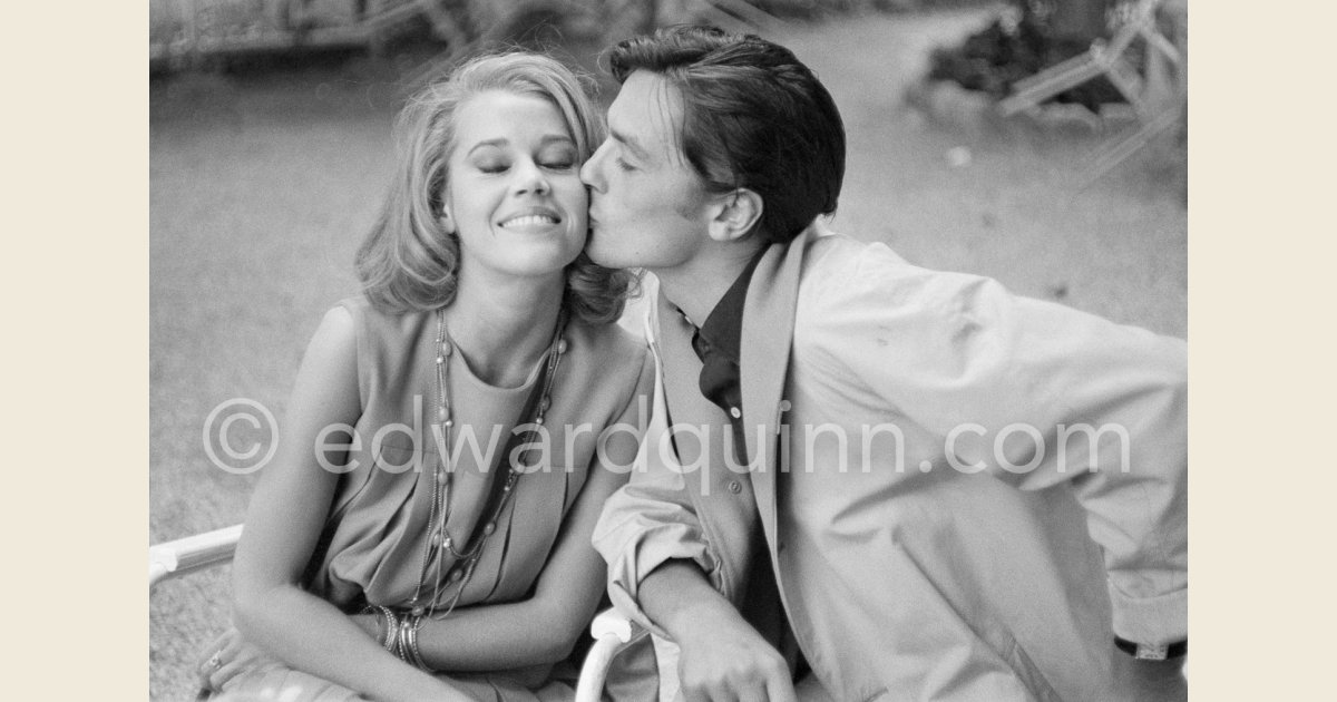 Shooting break: Jane Fonda and Alain Delon on the film set of 