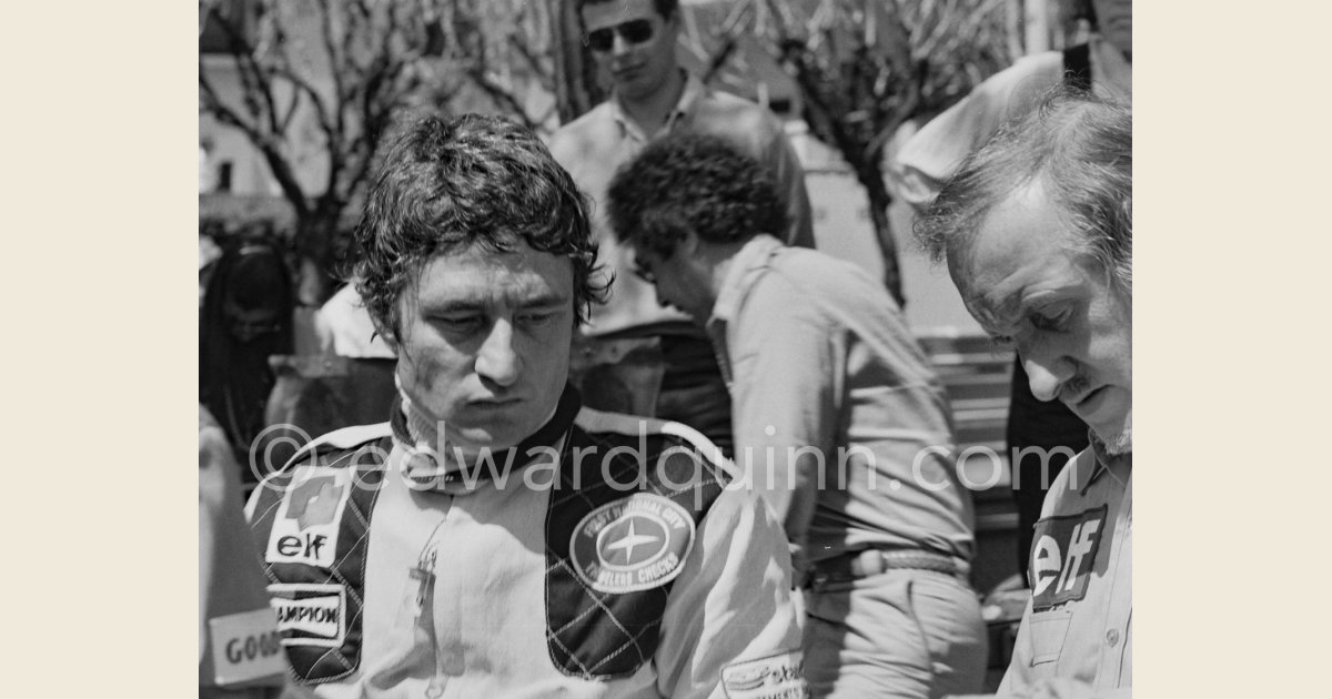 Patrick Depailler, winner of the race on Tyrell 008 and Maurice ...