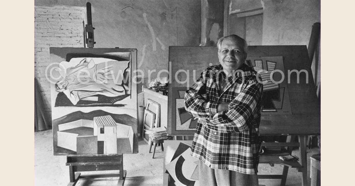 Alberto Magnelli at his studio La Ferrage Plan de Grasse 1957