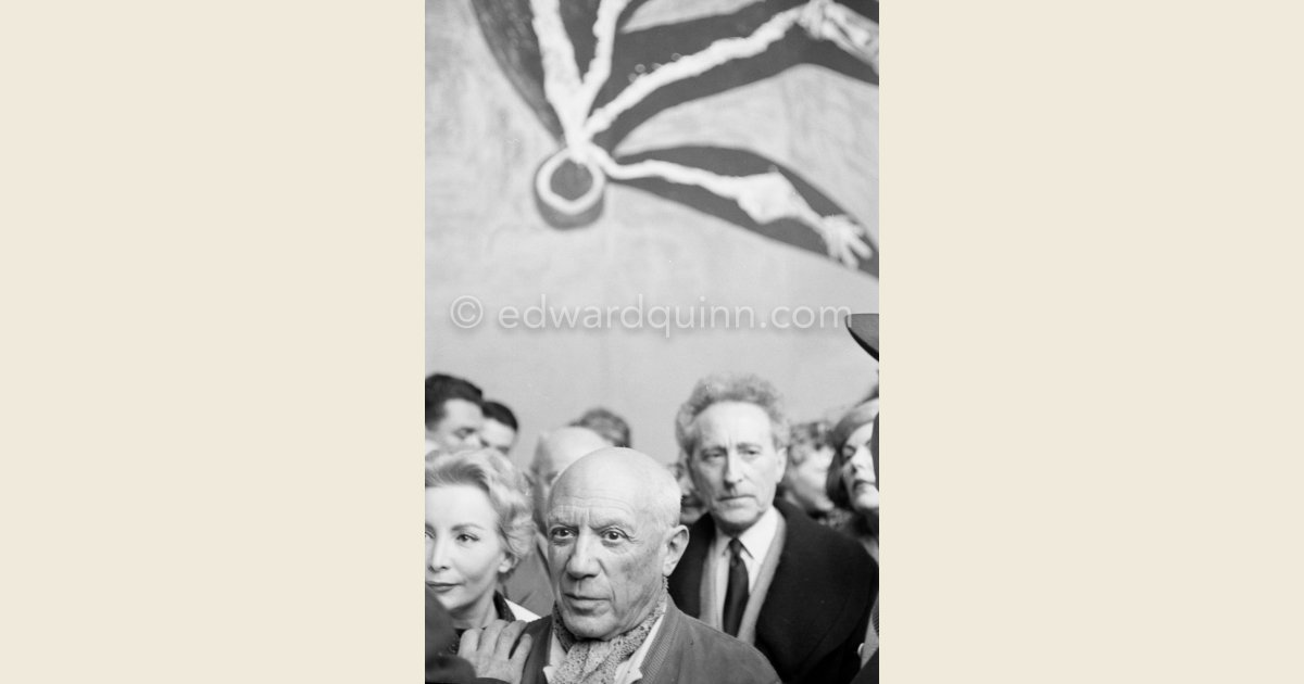 Pablo Picasso And Jean Cocteau Unveiling Of Mural The Fall Of Icarus