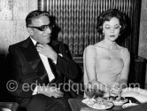 Aristotle Onassis and Mrs Nicole Embiricos, wife of George Embiricos, another greek ship magnate. Gala de Pâques at the International Sporting Club. Monte Carlo 1959. - Photo by Edward Quinn