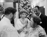 At the Red Cross Gala Peter Ustinov, Italian Baroness Afdera Franchetti (Fords fourth wife), Elsa Maxwell, Henry Fonda (left to right). Monte Carlo 1959. - Photo by Edward Quinn