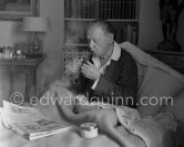 Somerset Maugham at his at Villa Mauresque. Saint-Jean-Cap-Ferrat 1954