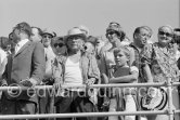 Pablo Picasso attending a bullfight. On his left  Miguel Bosé, later the spanish singer, son of Luis Miguel Dominguin and Lucia Bosé. Fréjus 1965. (Photos of this bullfight in the bull ring see "Miscellaneous") - Photo by Edward Quinn