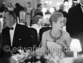 Princess Grace and her father John B. Kelly. Gala de Pâques at the International Sporting Club. Grace with a necklace that she rarely wore. Monte Carlo 1959. - Photo by Edward Quinn