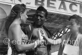 Sugar Ray Robinson, American professional boxer. Frequently cited as the greatest boxer of all time. Juan-les-Pins 1951 - Photo by Edward Quinn